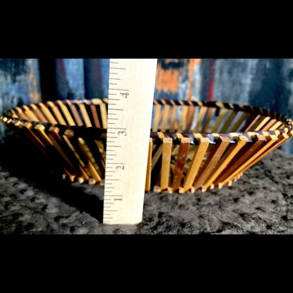 Vintage Mid Century Hand Woven Basket | Unique Shape | Fall Decor | Thanksgiving